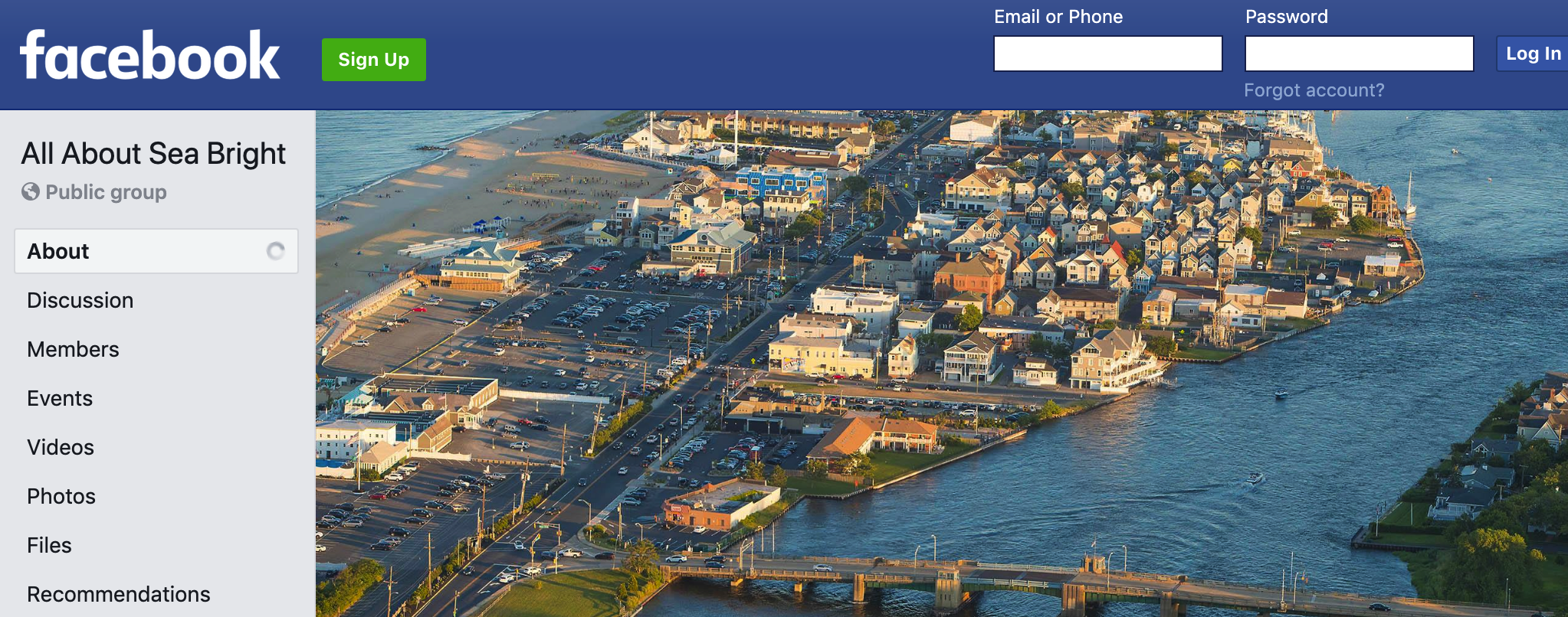 Sea Bright NJ facebook page, political censored biased